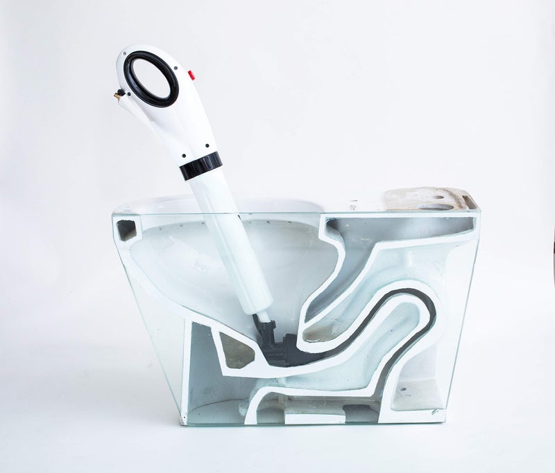مكبس المرحاض EZ Flush EZ168528 للحمام والأحواض والدشات والأنابيب الهوائية الاحترافية لإزالة الانسداد والشحوم باللون الأبيض
