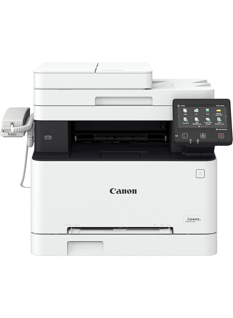 Canon i-SENSYS MF657Cdw 4-in-1 (Print, Copy, Scan, Fax) Multifunction Colour Wi-Fi Printer White/Black - Image 1