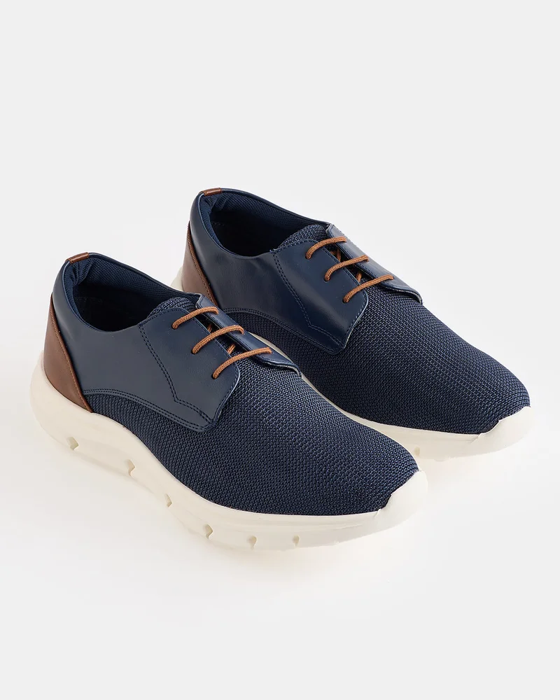 REDTAG Men Navy Derby Shoes