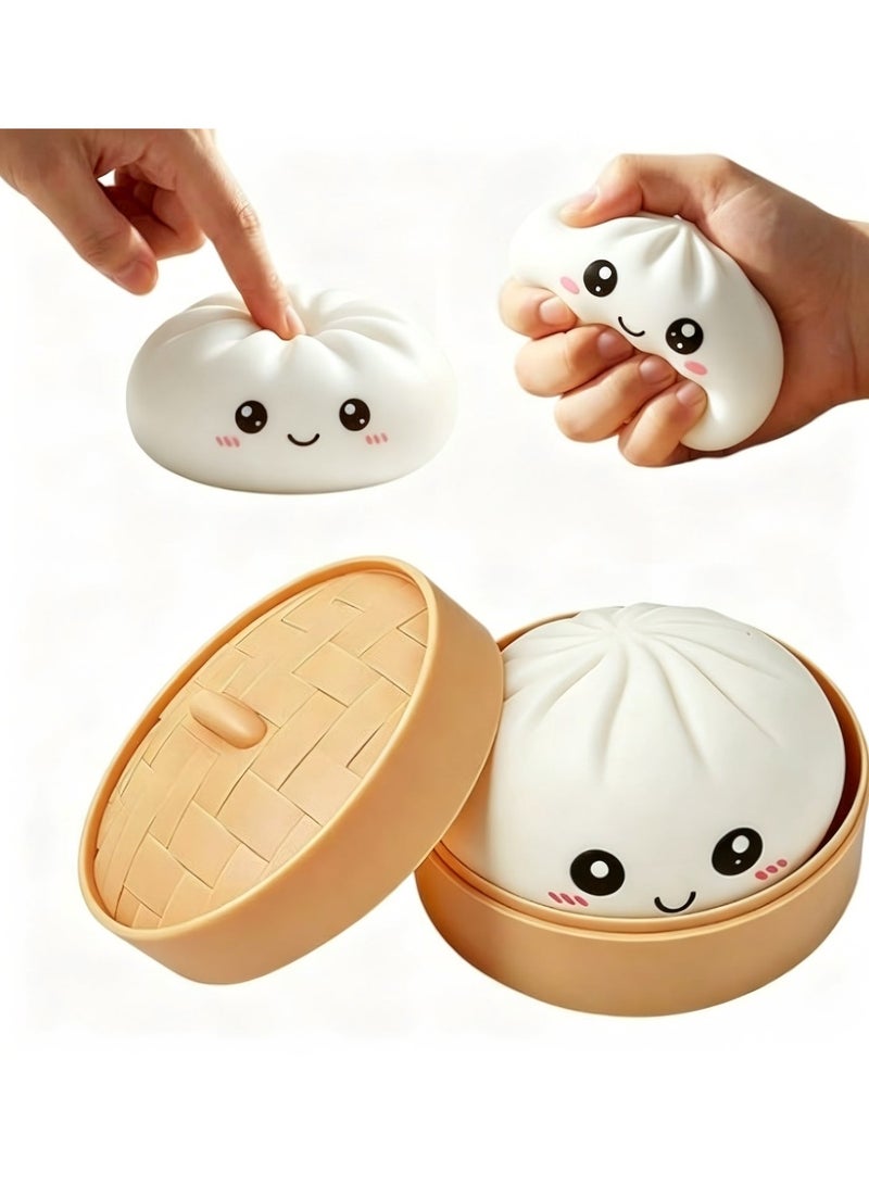 TOP ONE Dumpling Squishy Dumpling Stress Ball Steamed Stuffed Bun Stress Relief Squeezing Bun Toys For Halloween Project Tricking People Kid Playing - Image 1