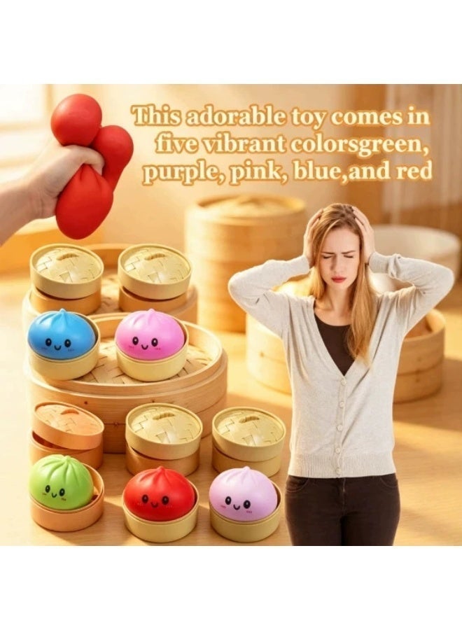 TOP ONE Dumpling Squishy Dumpling Stress Ball Steamed Stuffed Bun Stress Relief Squeezing Bun Toys For Halloween Project Tricking People Kid Playing - Image 5