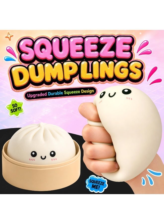 TOP ONE Dumpling Squishy Dumpling Stress Ball Steamed Stuffed Bun Stress Relief Squeezing Bun Toys For Halloween Project Tricking People Kid Playing - Image 2