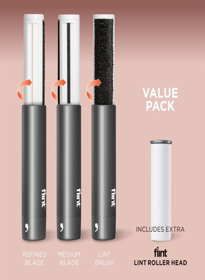 Flint All-in-One Fabric Shaver, Compact, Retractable & Travel-Friendly Fuzz Remover with 2 Fabric-Safe Care Surfaces, Lint Brush & Lint Roller, Ultimate Depiller for Clothes, Eco-Friendly - Image 2