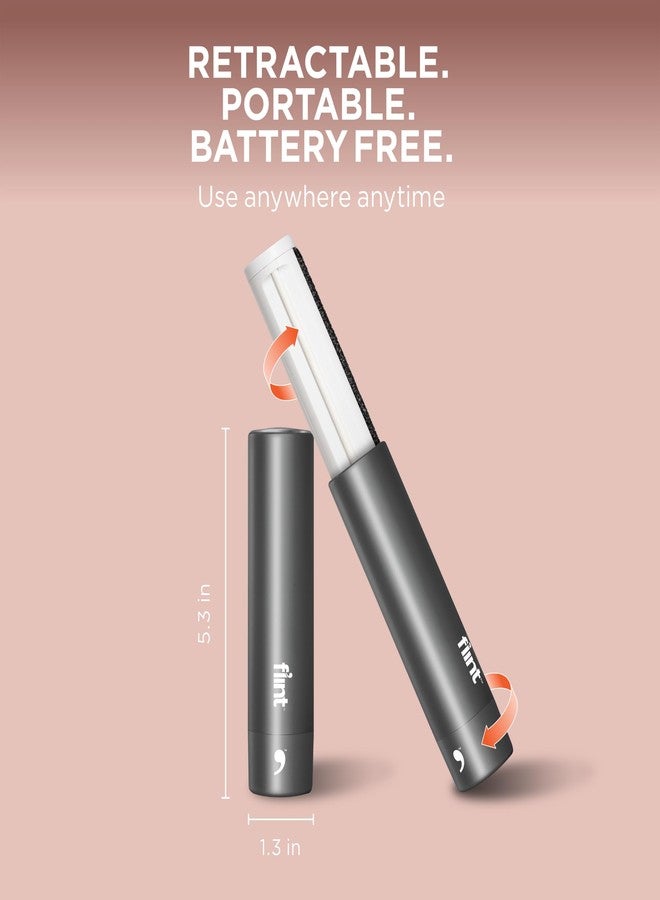 Flint All-in-One Fabric Shaver, Compact, Retractable & Travel-Friendly Fuzz Remover with 2 Fabric-Safe Care Surfaces, Lint Brush & Lint Roller, Ultimate Depiller for Clothes, Eco-Friendly - Image 5