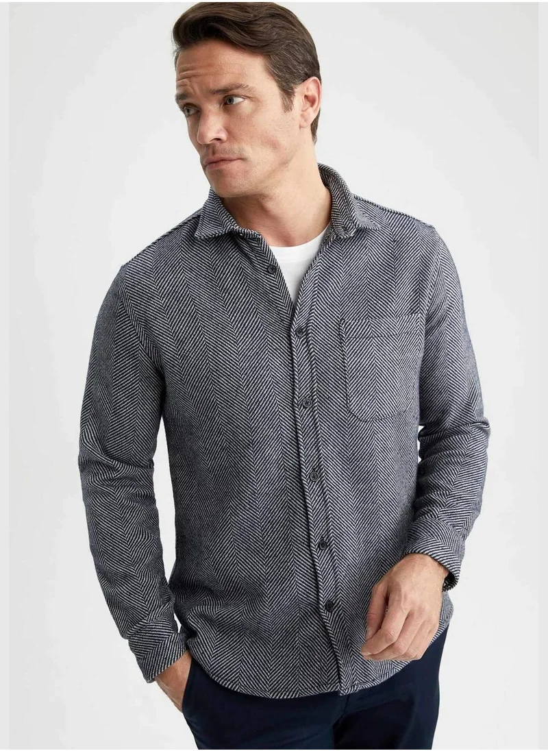 ديفاكتو Man Woven Long Sleeve Shirt