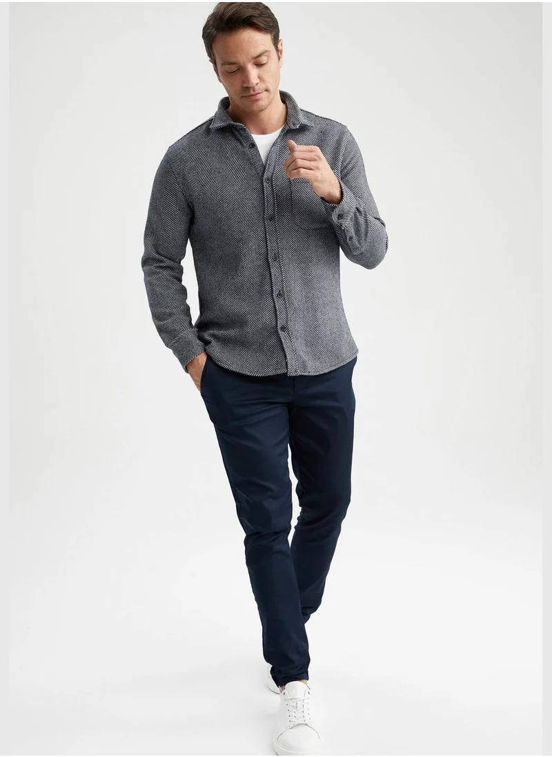 ديفاكتو Man Woven Long Sleeve Shirt