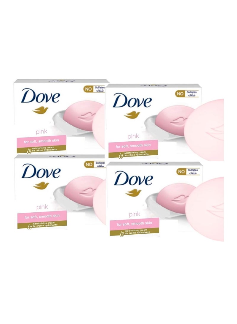 دوف قالب صابون كريم بينك بيوتي 125 جرام، عبوة من 4 قطع - Image 2