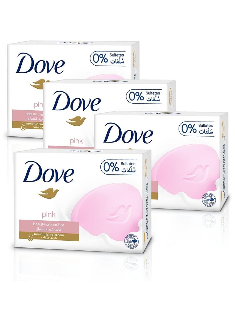 دوف قالب صابون كريم بينك بيوتي 125 جرام، عبوة من 4 قطع - Image 3