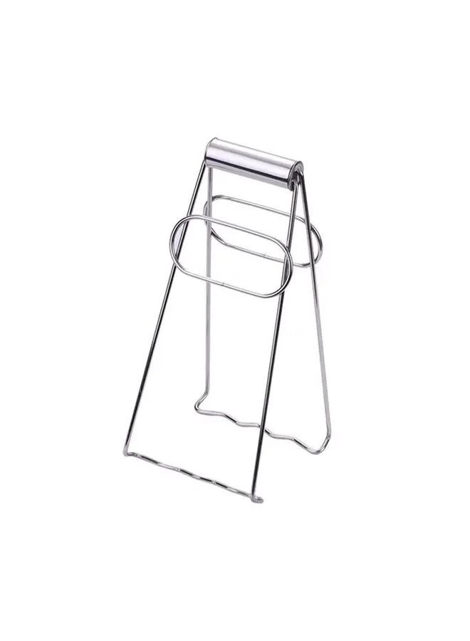 قطعة واحدة من ملقط المطبخ الفولاذي المقاوم للصدأ الثقيل الفضي مع أطراف غير قابلة للانزلاق وآلية قفل - Image 1