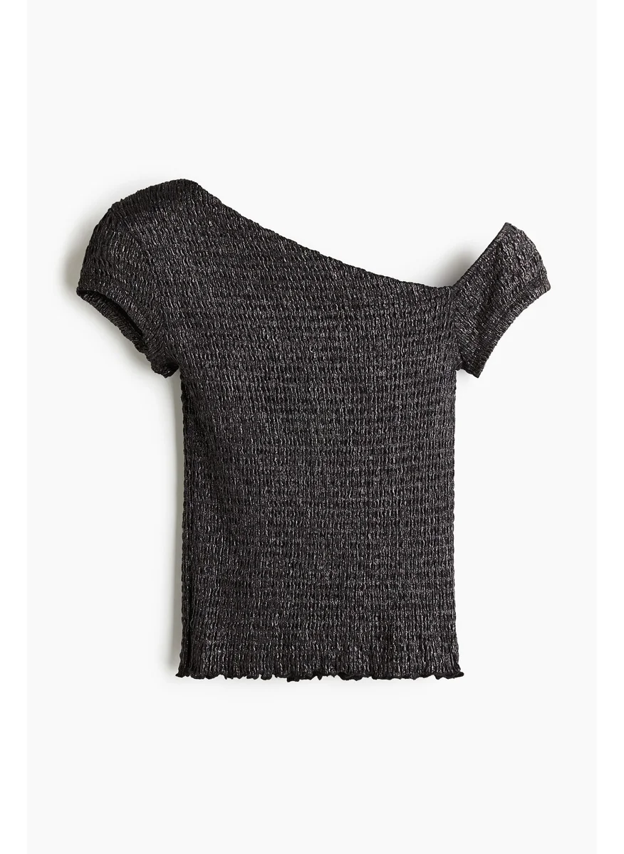 H&M Smocked One-Shoulder Top