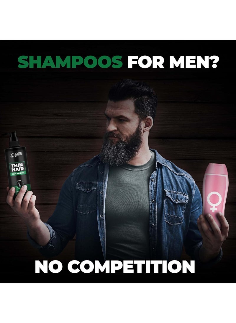 BEARDO Thin Hair Thickening Sulphate Free Shampoo for Men 200 ml | With Biotin, Keratin, Saw Palmetto | Sulphate and Paraben Free Shampoo | For Strong & Thick Hair - Image 2
