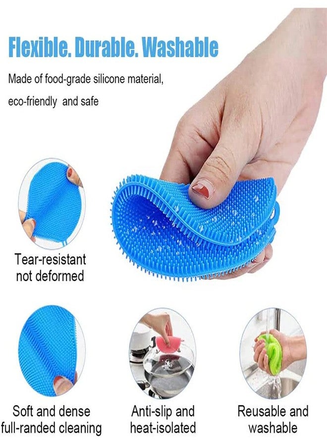 Utriorix Silicone Double-Side Cleaning Dish Washing Kitchen Accessories Brush Bowl Pot Pan Wash Cleaning Brushes Cooking Tool Cleaner Sponges Scouring (5 pcs) - Image 4