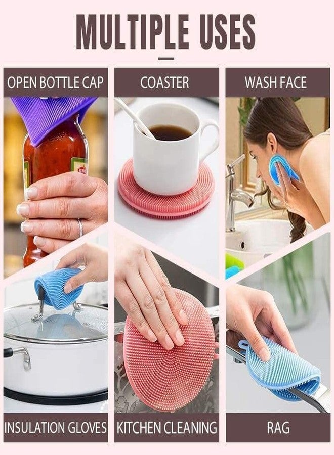 Utriorix Silicone Double-Side Cleaning Dish Washing Kitchen Accessories Brush Bowl Pot Pan Wash Cleaning Brushes Cooking Tool Cleaner Sponges Scouring (5 pcs) - Image 5