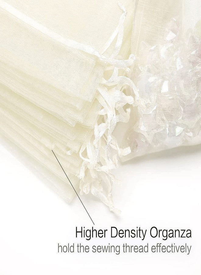 Akstore 100PCS 4x6 (10x15cm Drawstring Organza Jewelry Favor Pouches Wedding Party Festival Gift Bags Candy Bags (Beige - Image 4