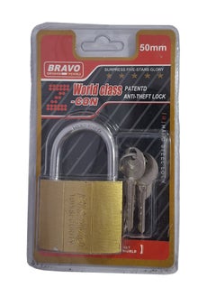 Bravo high quality lock is durable and safe. They come in different models, high security with 3 keys (50 mm) and others with different key numbers and sizes 