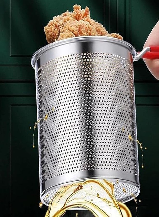 BIRZAR Small Deep Frying Pot with Strainer Basket - 1200ml Stainless Steel Pan with Handle | Ideal for Frying French Fries, Chicken Wings, Shrimp, Fish, Boiling Butter, and Pasta (1 Piece) - Image 3