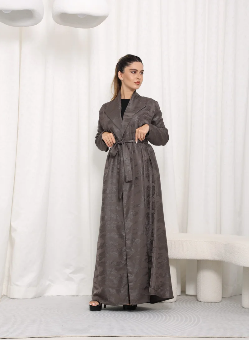 Nikias Jacquard Fabric with Collar &amp; Belt