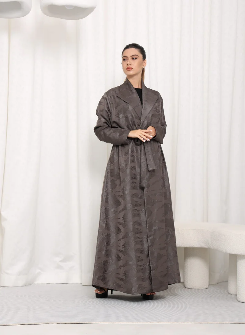 Nikias Jacquard Fabric with Collar &amp; Belt