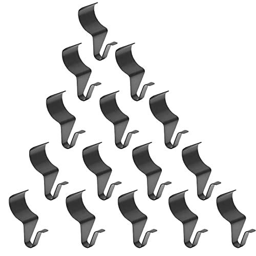 Jersvimc 24 Pack NoHole Needed Vinyl Siding Hooks Black Vinyl Siding Hangers Metal Clips Stainless Steel Wall Hanging Hooks for House Outdoor Light Decorations