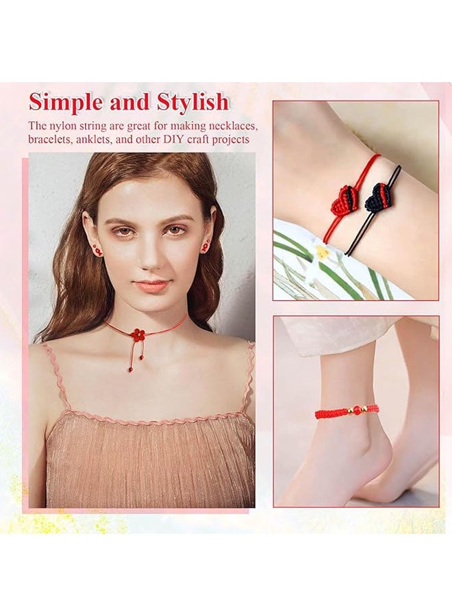 Happy D 100m 0.8mm red/black elastic cord, elastic string, for making beaded bracelets and jewelry, 2 pieces - Image 2