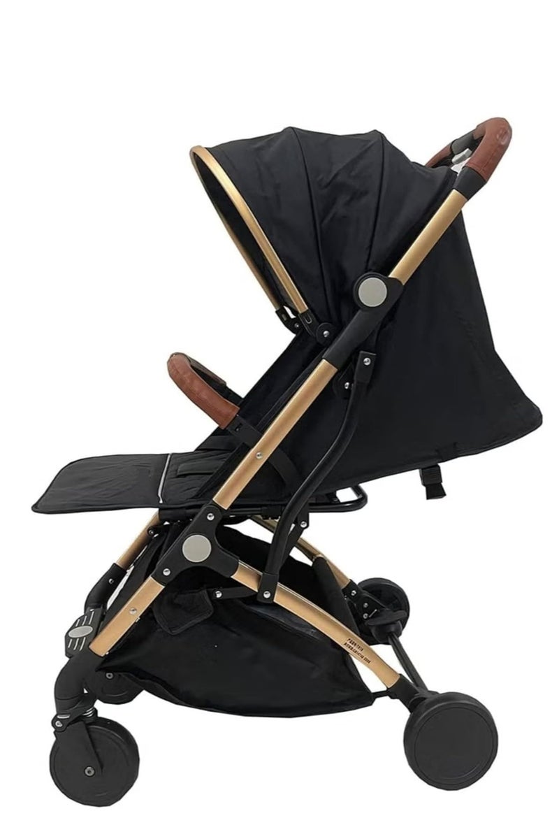 Lightweight Portable Travelling Baby Stroller, Black & Dark Grey (Black) - Image 1