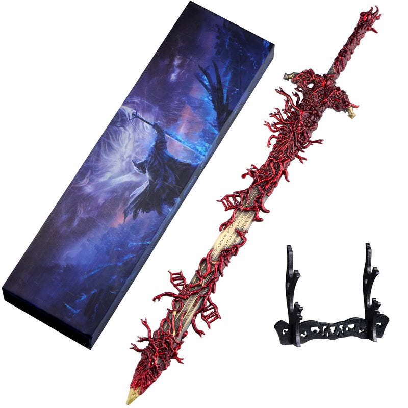 RACEROCKET Eldens Rings Blasphemous Blade Replica 11.8 inch Full Metal Sword Model with Stand, Martial Arts Swords for Gaming Collectable Desk Decoration and Gift for Fans and Collectors - Image 1