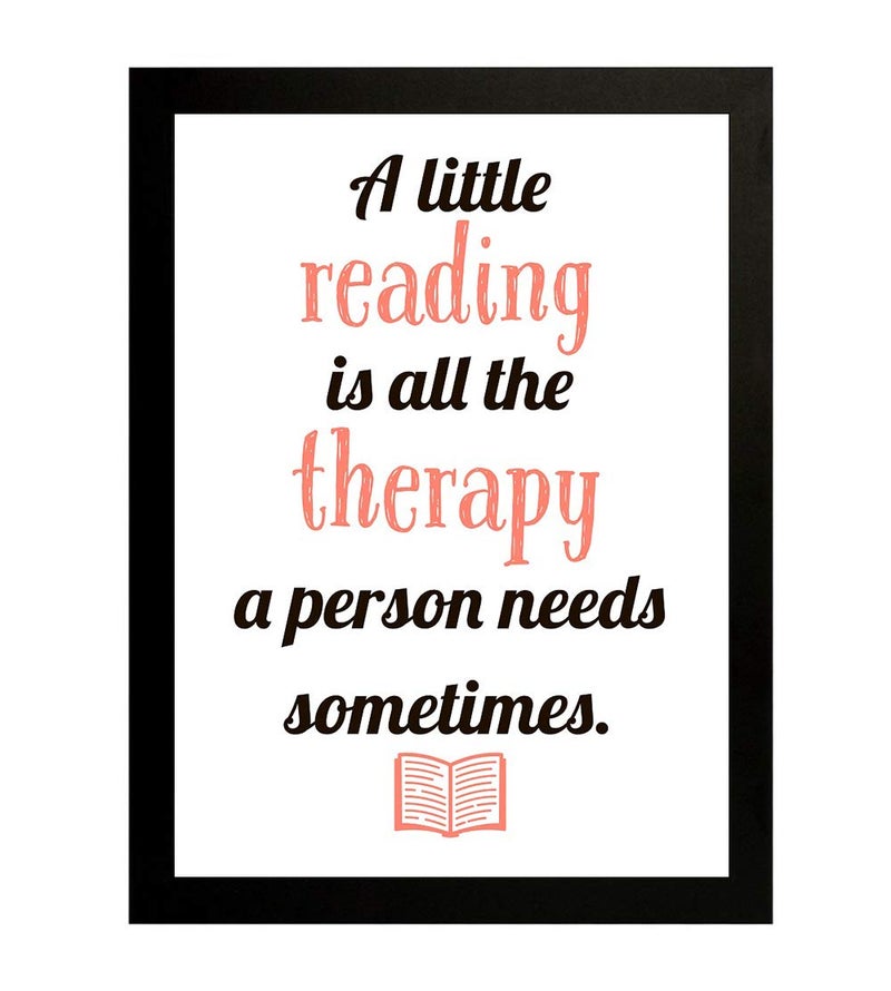 Interio Crafts Reading Motivational Quote Poster Inspirational Book Lover Wall Art for Home Library Classroom or Office Literary Decor Gift Frame 13X10 Inches Black Framed
