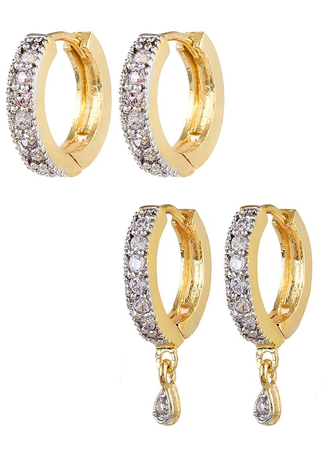 YouBella Stylish Fancy Party Wear Jewelery Gold Plated Drop Earrings For Women Golden Ybear_0010_Fof - Image 1
