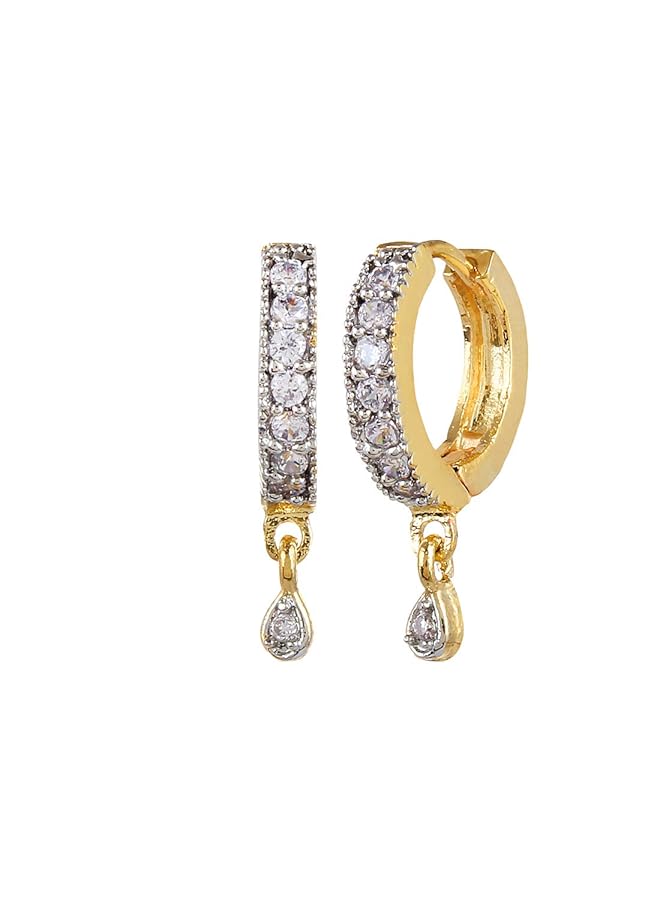 YouBella Stylish Fancy Party Wear Jewelery Gold Plated Drop Earrings For Women Golden Ybear_0010_Fof - Image 2