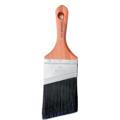 Country Chic Paint Chalk Style Paint Brush - Short-Handle Brush with Synthetic Angled Bristles for Smooth Furniture Paint Application with Minimal Brush Strokes, No Shedding, Vegan - Best for Water-Based Paint - 1.5" - Image 1
