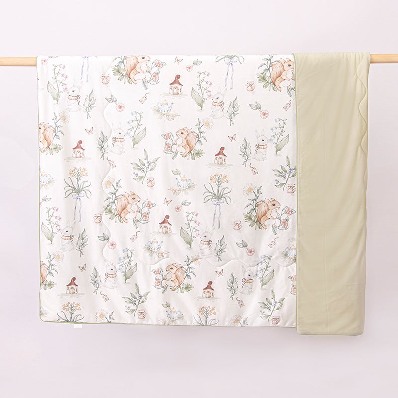 Meijia Bell Baby Summer Quilt - Lightweight Cooling Blanket for Infants & Toddlers, All-Season Cotton-like Polyester, Machine Washable,  120x150cm