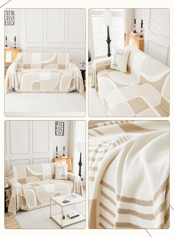 WEYOND Couch Covers for 3 Cushion Couch Sofa Pet Friendly, Sofa Covers Washable Loveseat, Chenille Couch Cover for L Shaped Couch, Sofa Slipcovers for 2 Cushion Couch (71" X 102", First:Khaki) - Image 2