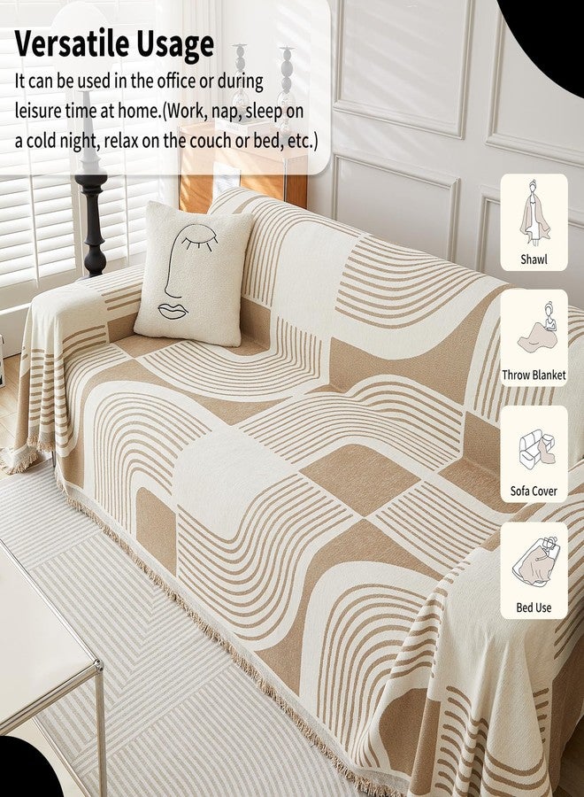 WEYOND Couch Covers for 3 Cushion Couch Sofa Pet Friendly, Sofa Covers Washable Loveseat, Chenille Couch Cover for L Shaped Couch, Sofa Slipcovers for 2 Cushion Couch (71" X 102", First:Khaki) - Image 5