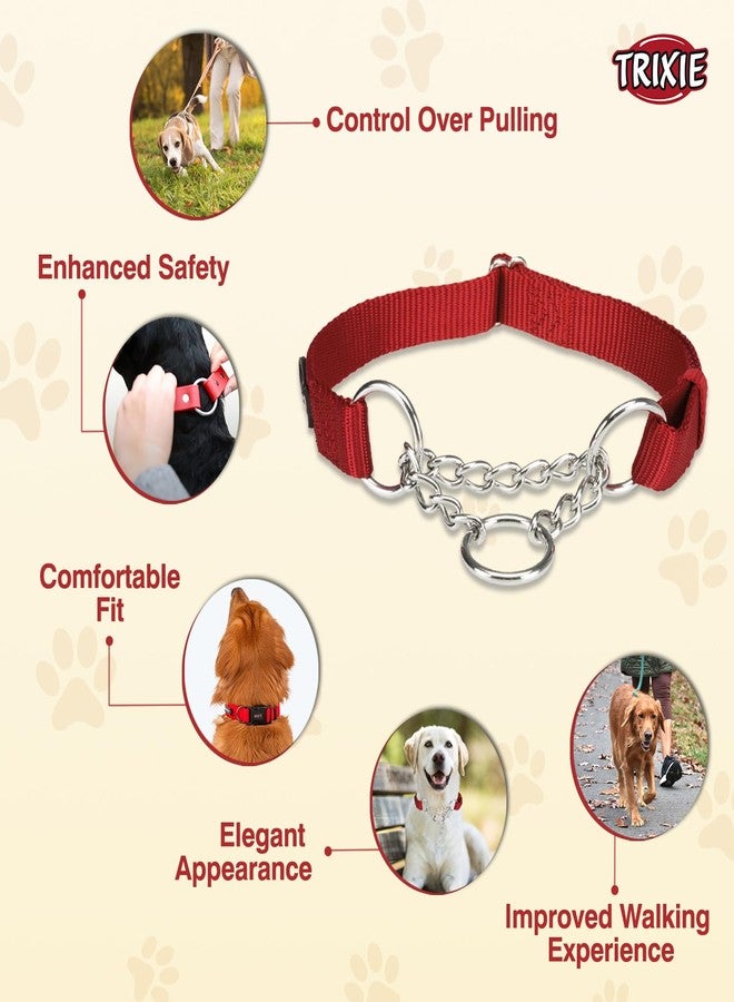تريكسي طوق تريكسي المميز لمنع الشد، طوق نايلون قابل للتعديل للكلاب، مصنوع من سلسلة معدنية قوية لسهولة الانزلاق حول رقبة الكلب - (مقاس متوسط، لون أحمر كرزي) - Image 2