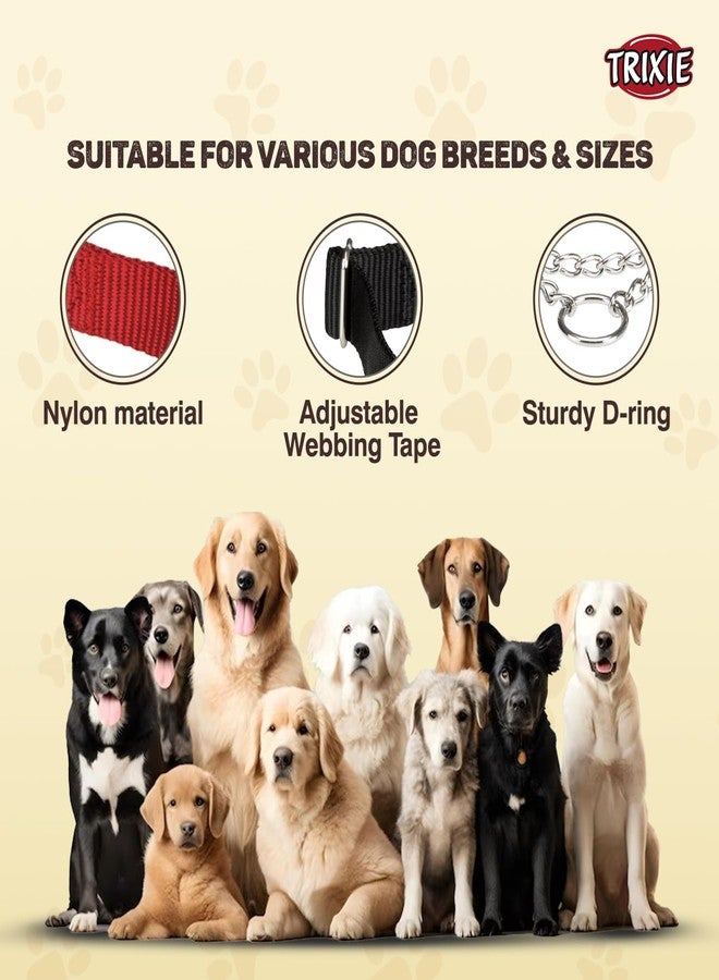 تريكسي طوق تريكسي المميز لمنع الشد، طوق نايلون قابل للتعديل للكلاب، مصنوع من سلسلة معدنية قوية لسهولة الانزلاق حول رقبة الكلب - (مقاس متوسط، لون أحمر كرزي) - Image 4