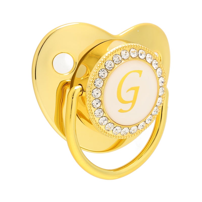Curved Baby Pacifier Gold BPA-Free Silicone Ergonomic Design - Lightweight Seamless Construction Breastfeeding Support Pacifier for 6 To 18 Months Babies - Image 4