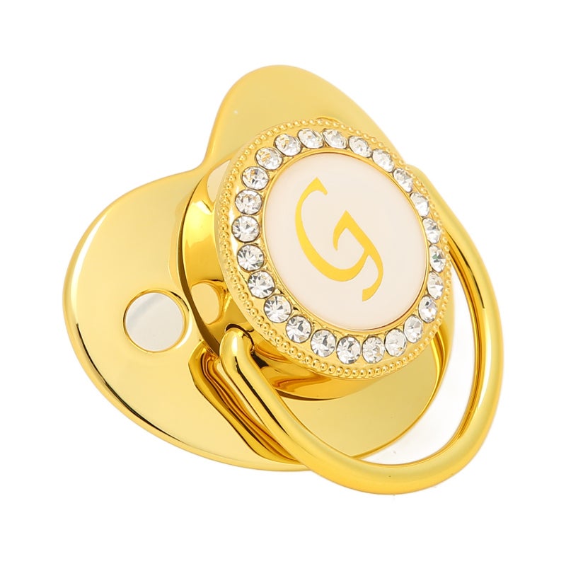 Curved Baby Pacifier Gold BPA-Free Silicone Ergonomic Design - Lightweight Seamless Construction Breastfeeding Support Pacifier for 6 To 18 Months Babies - Image 5