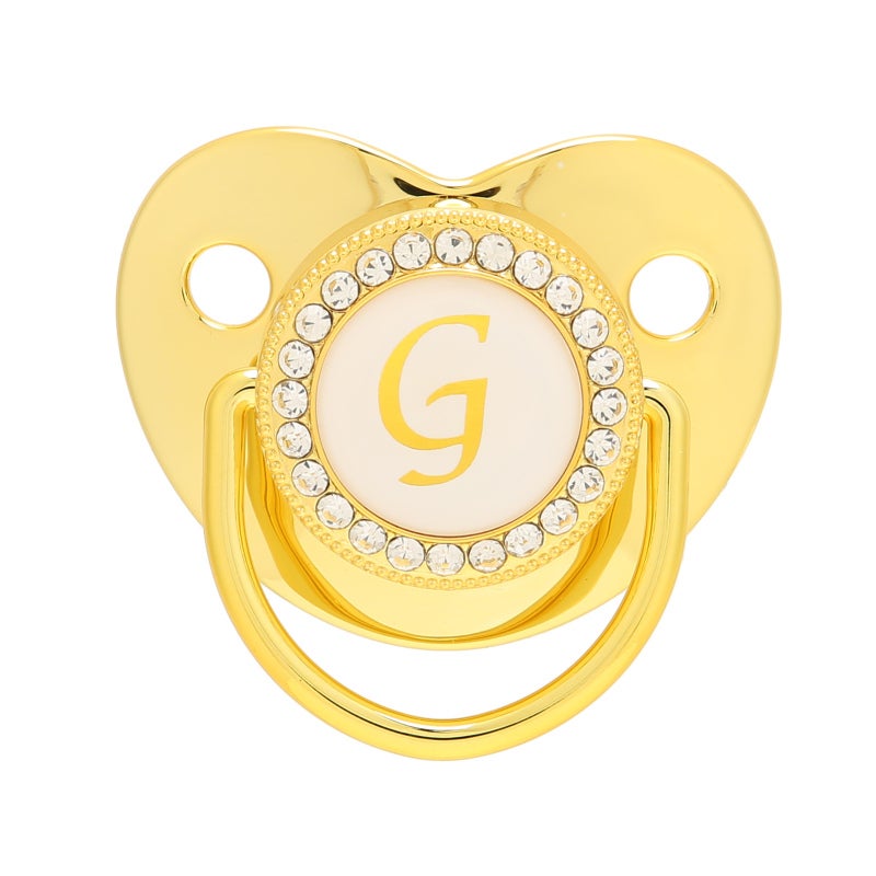 Curved Baby Pacifier Gold BPA-Free Silicone Ergonomic Design - Lightweight Seamless Construction Breastfeeding Support Pacifier for 6 To 18 Months Babies - Image 2