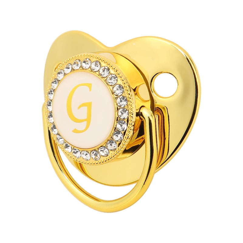 Curved Baby Pacifier Gold BPA-Free Silicone Ergonomic Design - Lightweight Seamless Construction Breastfeeding Support Pacifier for 6 To 18 Months Babies - Image 3
