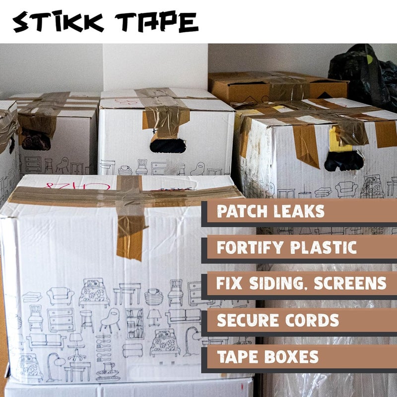 STIKK Duct Tape - Tan Duck Tape - 3 inch x 25 Yards - Heavy Duty Tape for Repairs, Household Projects - for Commercial HVAC and Construction - Effective Heavy Duty Waterproof Duct Tape - Image 4
