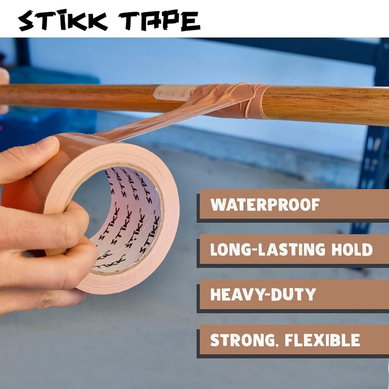 STIKK Duct Tape - Tan Duck Tape - 3 inch x 25 Yards - Heavy Duty Tape for Repairs, Household Projects - for Commercial HVAC and Construction - Effective Heavy Duty Waterproof Duct Tape - Image 5