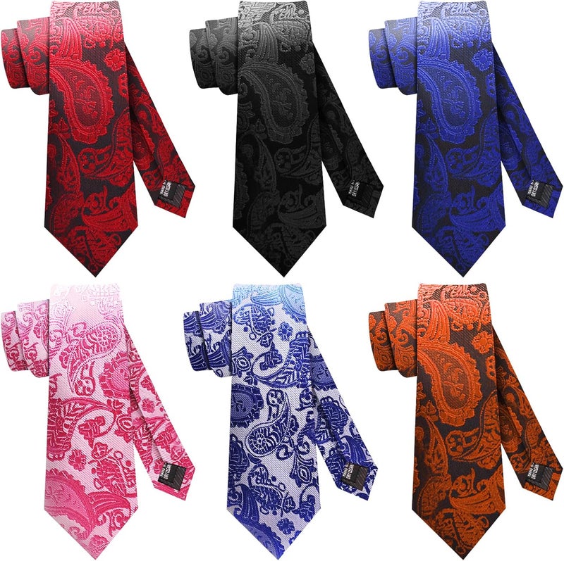 MENDENG Store Men's Classic Necktie Jacquard Woven Ties for Men Formal Business Ties Wedding Party Groomsmen Black Tie - Image 1
