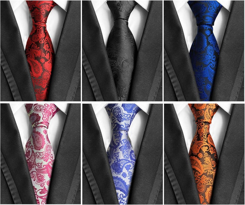 MENDENG Store Men's Classic Necktie Jacquard Woven Ties for Men Formal Business Ties Wedding Party Groomsmen Black Tie - Image 2