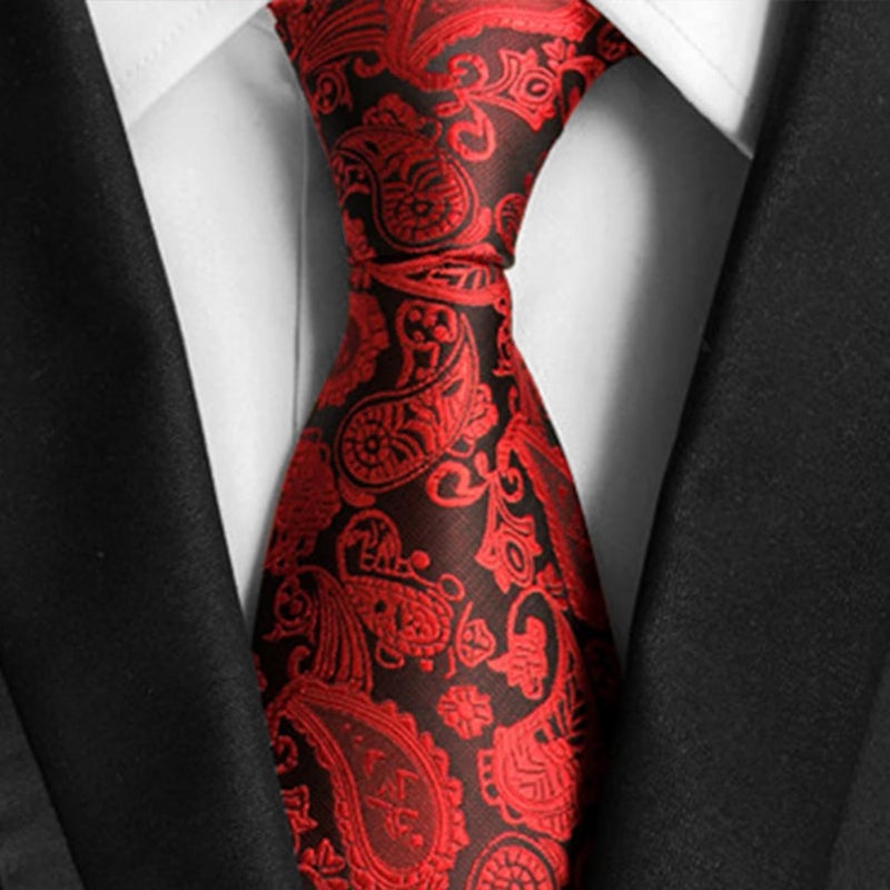 MENDENG Store Men's Classic Necktie Jacquard Woven Ties for Men Formal Business Ties Wedding Party Groomsmen Black Tie - Image 4