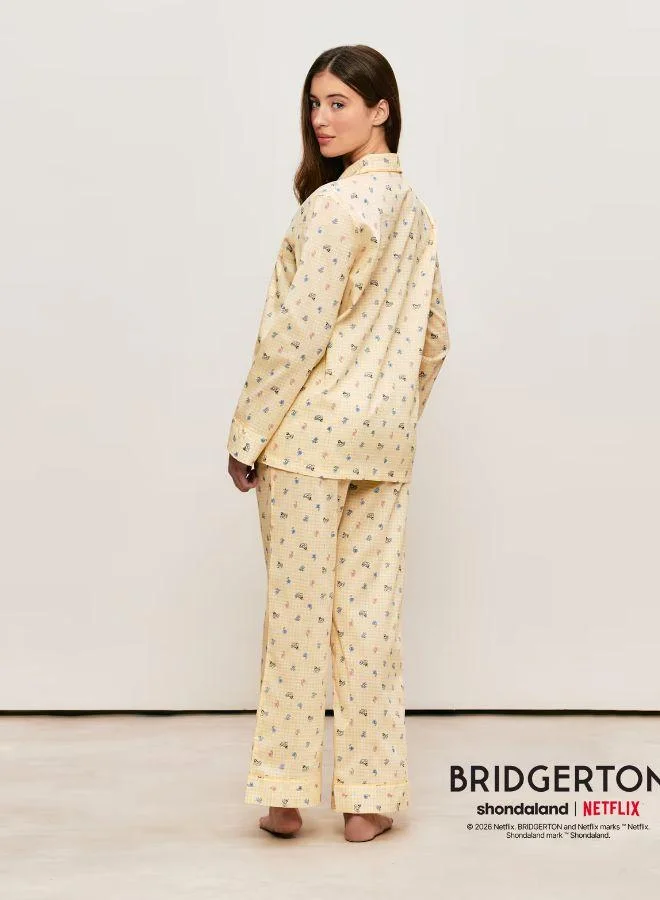 UNDIZ Yellow Bridgerton gingham cotton shirt for Women | Best Price UAE