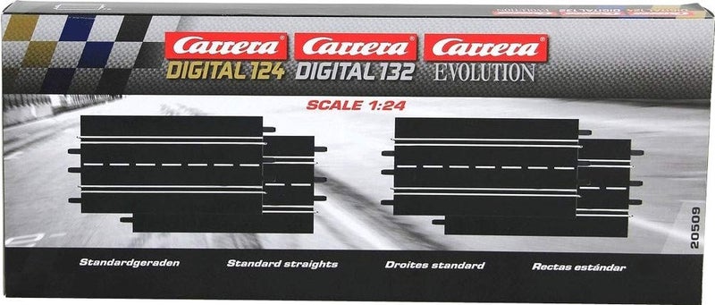 Carrera 20509 Standard Straights Track Extension Pack for Digital 124132 Evolution Slot Car Race Set 4 Pcs - Image 3