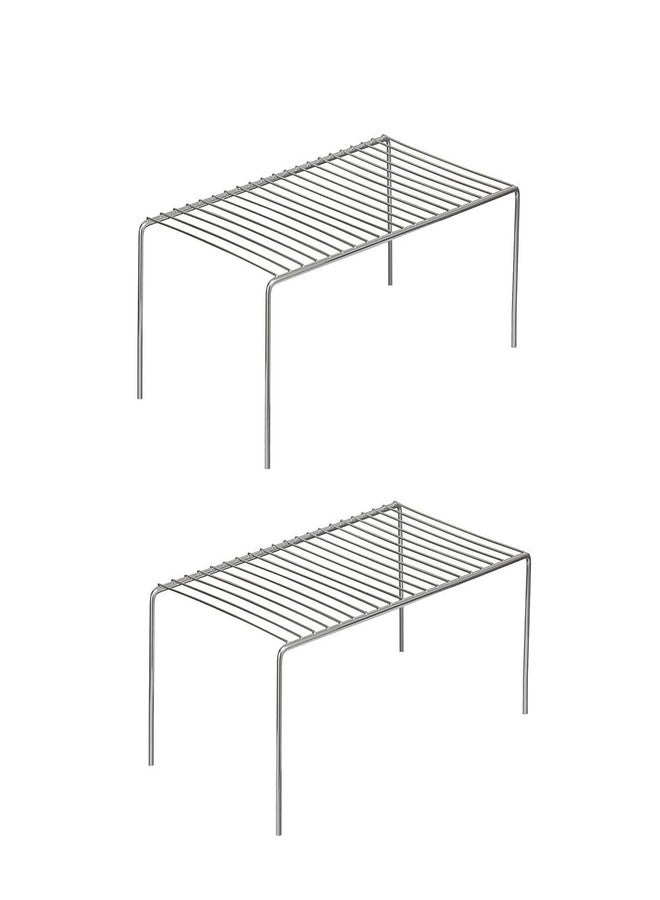 Homify Stainless Steel Under Cabinet Kitchen Dish Rack Expandable Storage Floating Shelves for Kitchen Multipurpose Organizer with Anti-Rust Nano Coating - Pack of 2 - Image 3