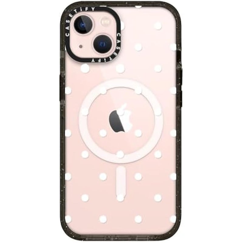 CASETIFY Impact iPhone 13 Case 【4X Military Grade Drop Tested / 8.2ft Drop Protection/Compatible with Magsafe】 - Classic Dottie - Clear Black - Image 1