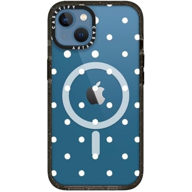 CASETIFY Impact iPhone 13 Case 【4X Military Grade Drop Tested / 8.2ft Drop Protection/Compatible with Magsafe】 - Classic Dottie - Clear Black - Image 4