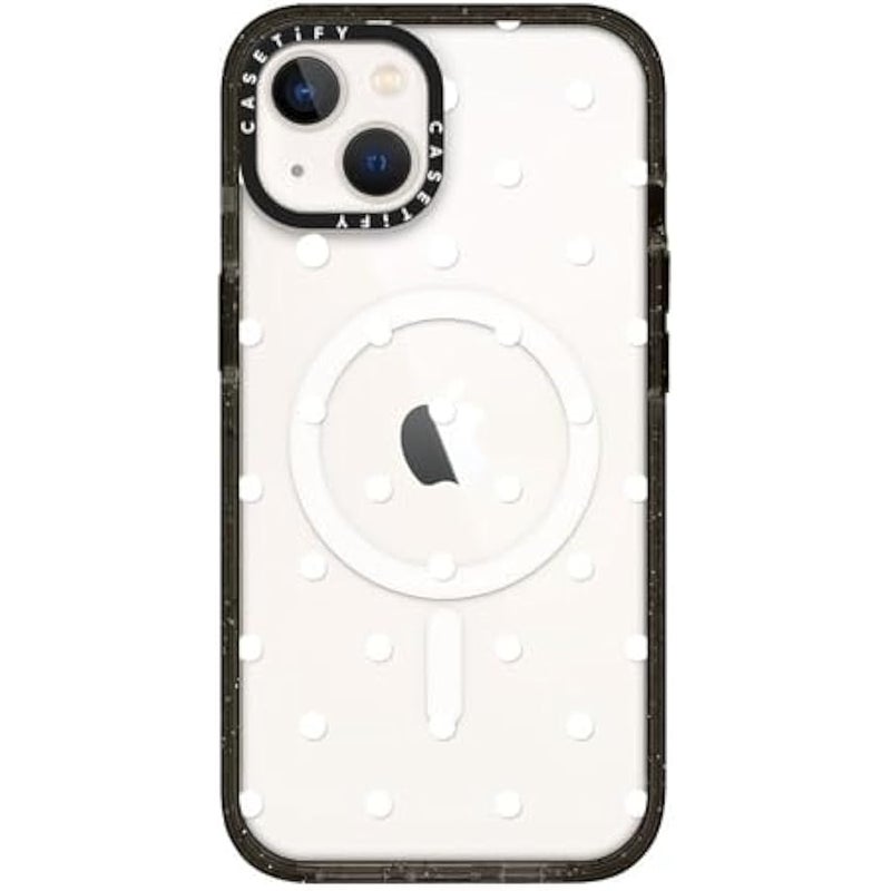 CASETIFY Impact iPhone 13 Case 【4X Military Grade Drop Tested / 8.2ft Drop Protection/Compatible with Magsafe】 - Classic Dottie - Clear Black - Image 2